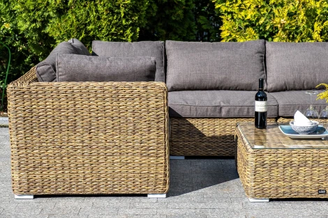 "Лунго" трансформирующаяся лаунж-зона из искусственного ротанга (гиацинт), цвет соломенный 4SIS арт.УТ-00003268