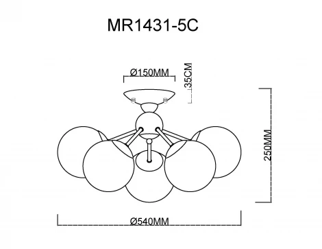 Потолочная люстра MyFar Kate MR1431-5C (220V)