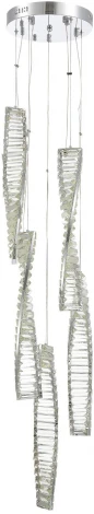 Подвесной светильник каскадный ST Luce Elica SL6205.103.05 Хром/Прозрачный LED 1*55W 3000K (220V, на тросе)