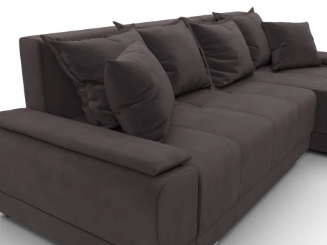 Диван угловой Лига-119 угол правый (ДСП,Брус,Фанера,ЛДС,Велюр/Коричневый) Лига Диванов 137093