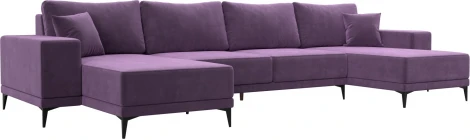 Диван П-образный Льюес (Сиреневый/Микровельвет) Лига Диванов арт.122419