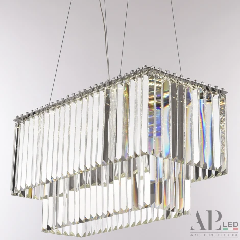 Подвесная люстра светодиодная APL LED Sicilia SH11.57.C.Ni.4000 (220V, хрусталь, на тросе)