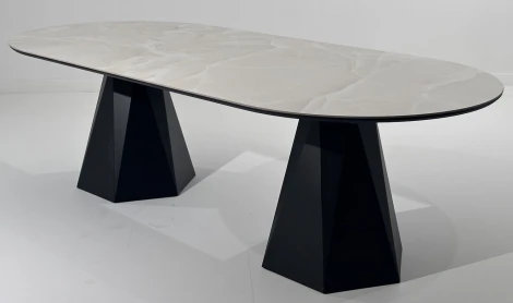 Стол ОРФЕЙ 240 нераскладной цвет ОНИКС (ONYX SABLE PULIDO), керамика / Черный каркас M-City 64718