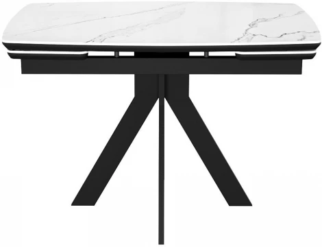 Стол DikLine DKU120 Керамика Белый мрамор/подстолье черное/опоры черные (2 уп.) арт.00-00074484
