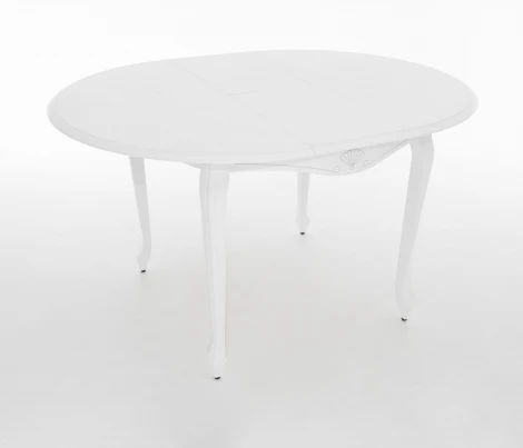 Стол Кабриоль D105, Эмаль белая/Патина серебро, Аврора