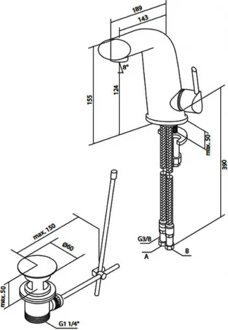 Смеситель Am.Pm Awe F1582100 для раковины