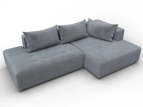 Диван угловой Лига-103 НПБ угол правый (ДСП,Брус,Фанера,Велюр/Серый) Лига Диванов 134807