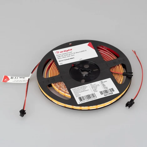 Светодиодная лента герметичная COB-SE-X360-8mm 5V Warm3000 (5 W/m, IP65, CSP, 5m) (Arlight, -) 041709