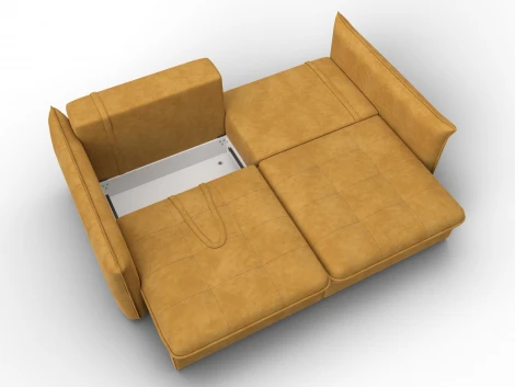 Диван прямой Лига-100 НПБ (ДСП,Фанера/Пластик/Велюр/Желтый) Лига Диванов 133642