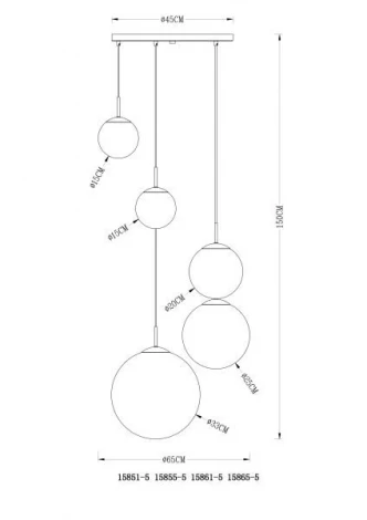 Подвесной светильник Globo Varus 15855-5 (220V, на проводе, шарики)
