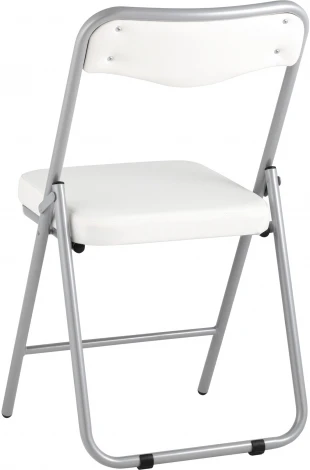 Складной стул Stool Group Джонни экокожа белый каркас металлик УТ000035363