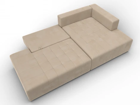 Диван угловой Лига-103 НПБ угол правый (ДСП,Брус,Фанера,Велюр/Бежевый) Лига Диванов 134814