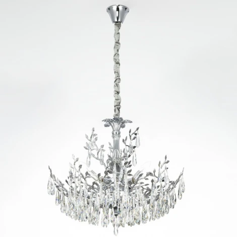 Подвесная люстра Citilux Ritz CL310081 (220V, хрусталь, подвески, на цепи, листья, ветки)