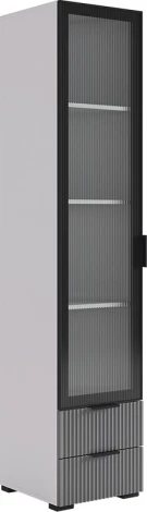 Зефир Шкаф однодверный 107.03 Mebelson (ЛДСП,ПВХ,МДФ,Металл/Светлое дерево,Черный,Серый) арт.UL.107-M.103.03.3269