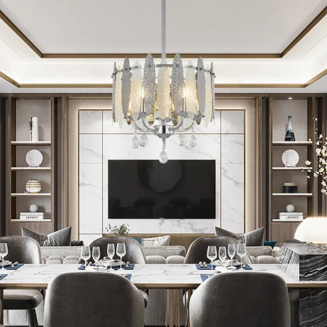 Подвесная люстра хрустальная на штанге Arte Milano Sorrento-4309 374309/5/350/380 CR (220V)