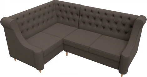 Диван кухонный угловой Бронкс левый угол (Коричневый/Рогожка) Лига Диванов арт.123823L