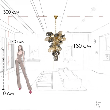 Подвесная люстра Loft It Britannica 10401/800M (220V, на цепи)