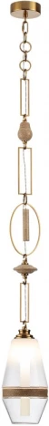 Подвесной светильник Odeon Light Krema 5441/1B сатинированн.латунь/прозрачн./металл/стекло/травертин/веревка G9 LED 6W (220V, подвески, на цепи)