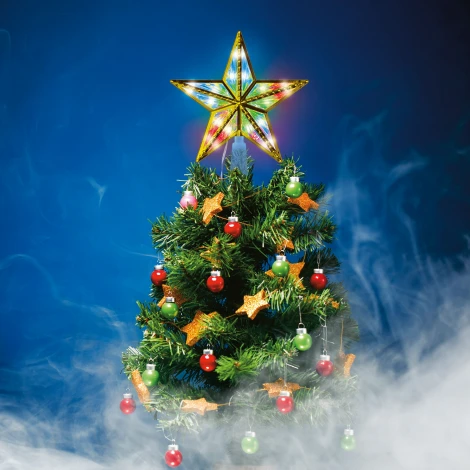 Украшение светодиодное для ёлки «Звезда-4» на батарейках 2АА (не в/к) 10 светодиодов разноцветный свет Uniel ULD-H1515-010/DTB/2AA MULTI STAR-4