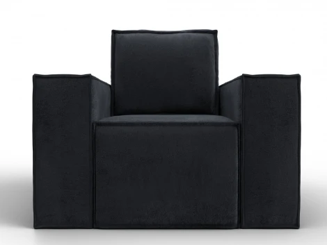 Кресло Лига-081 НПБ (ДСП,Велюр/Темно-серый) Лига Диванов 134992