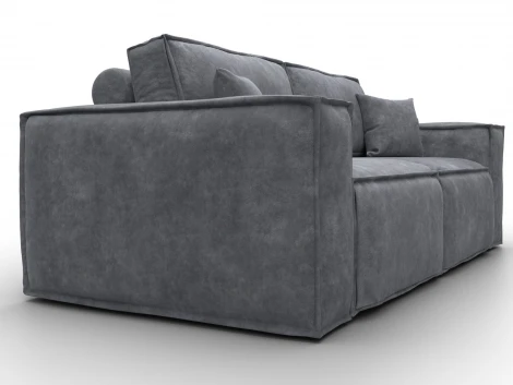 Диван прямой Лига-081 НПБ (ДСП/Пластик/Велюр/Темно-серый) Лига Диванов 130113