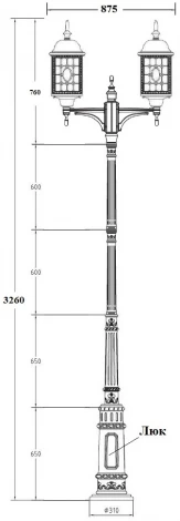 Наземный фонарь Oasis Light LONDON L 64810LA/E7 09 Bl (220V, фонарь, IP44)