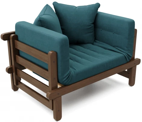 Кушетка Arsko Сламбер орех голубой велюр