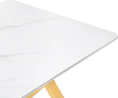 Керамический стол Селена 140 (Селена 3 140х80х77 белый мрамор / золото) Notta арт.571413