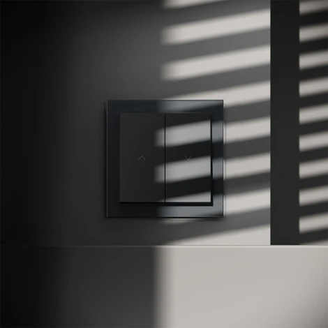 Выключатель встраиваемый Voltum S70 для жалюзи 10А, (графит)