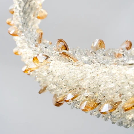 Подвесной светильник светодиодный хрустальный с пультом с регулировкой цветовой температуры и яркости Modelux MODESTYLE MS.5006.1200 GD