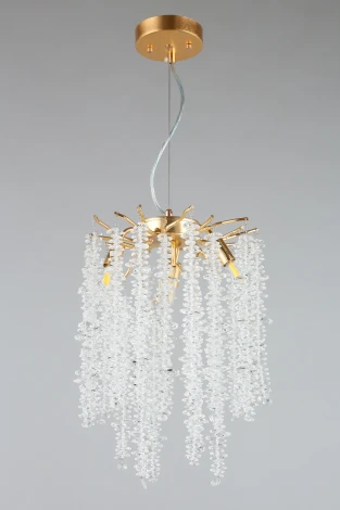 Подвесная люстра Aployt Paulina APL.848.03.04 (220V, хрусталь, на тросе, ветки)