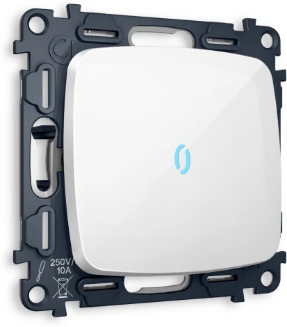 Выключатель одноклавишный проходной с подсветкой (белый глянец) Ambrella Volt QUANT MO102040