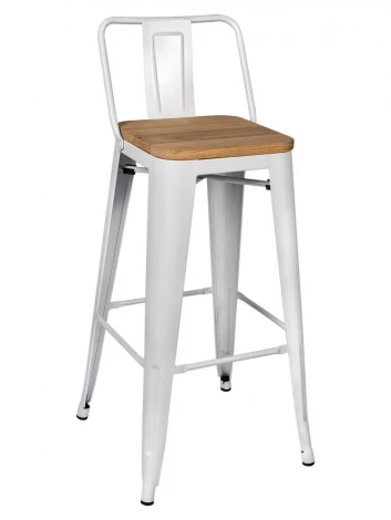 Барный стул Tolix со спинкой Белый матовый