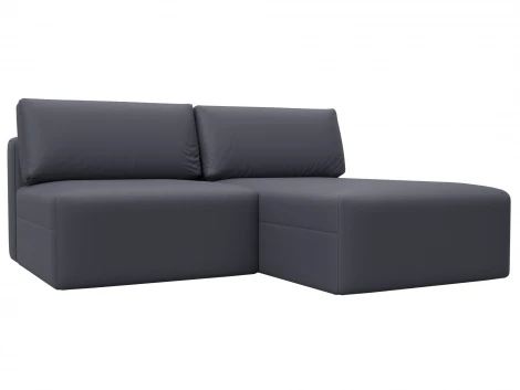 Диван угловой модульный Лига-060 НПБ угол универсальный (ЛДСП,Брус,Фанера/Пластик/Экокожа/Серый) Лига Диванов 130063