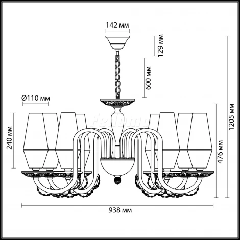 Подвесная люстра Odeon Light Felicia 3919/8