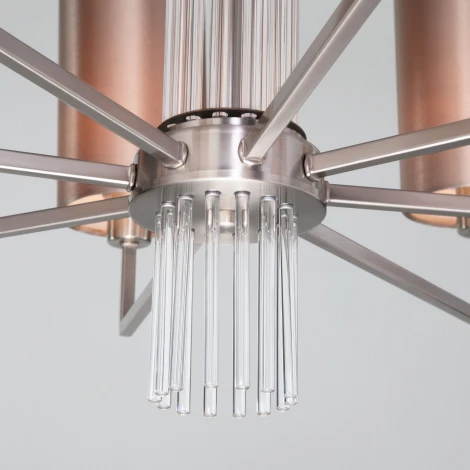 Умная подвесная люстра Eurosvet Soffio 60134/8 никель (220V, на цепи)