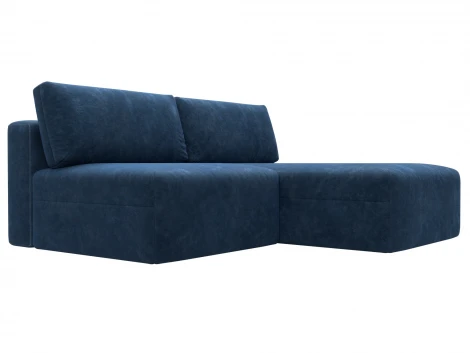 Диван угловой модульный Лига-060 НПБ угол универсальный (ЛДСП,Брус,Фанера/Пластик/Велюр/Синий) Лига Диванов 129510
