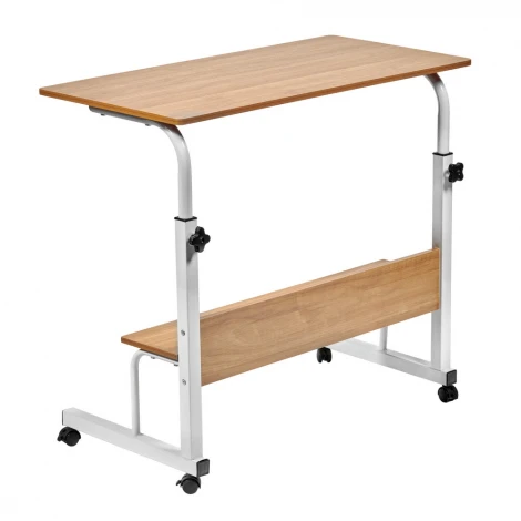 Стол многофункциональный Isola 80x40x66-90 см, с полкой, темное дерево, чёрный