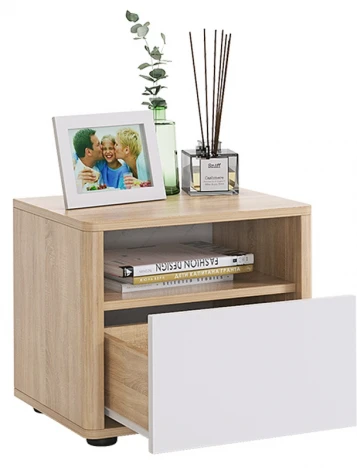 Зара Тумба прикроватная, цвет дуб сонома/белый Mebelson (арт.SMZ-04.1623)