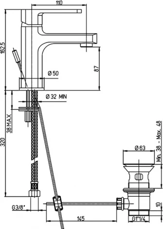 Смеситель Paini Ovo 86CR211KM для раковины