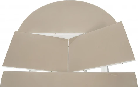 Стол Ривьера СВ D90, Стекло, Эмаль белая/Капучино, 7, Аврора