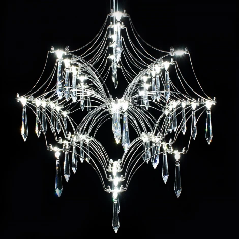 Подвесная люстра светодиодная хрустальная с пультом ILLUMICO IL2025-1430HX-69 Ether