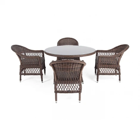 Обеденная группа из искусственного ротанга, цвет коричневый 4SIS Дольче DOLC4T-5-SET brown