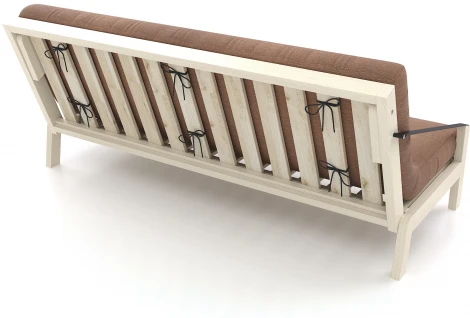 Диван Arsko Локи беленый дуб коричневая рогожка