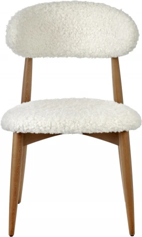 Стул Lucas белый искусственный мех с ножками цвета орех Bradex Home арт.RF 0685