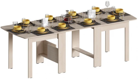 Стол обеденный раздвижной Woodville СтК7 дуб молочный 295287