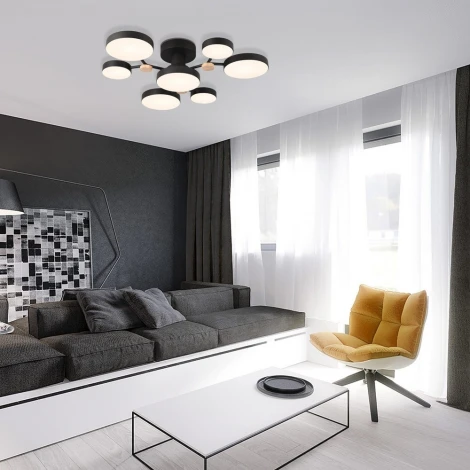 Потолочная люстра светодиодная с пультом с регулировкой цветовой температуры и яркости LED4U LED4U L3201-700 BK