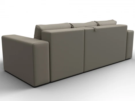 Диван угловой Лига-076 угол универсальный (ДСП/Пластик/Экокожа/Бежевый) Лига Диванов 129851