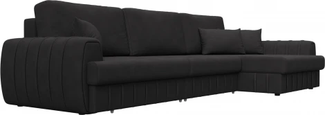 Диван угловой Лига-057 НПБ Лонг угол правый Лига Диванов (Замша) арт.129313