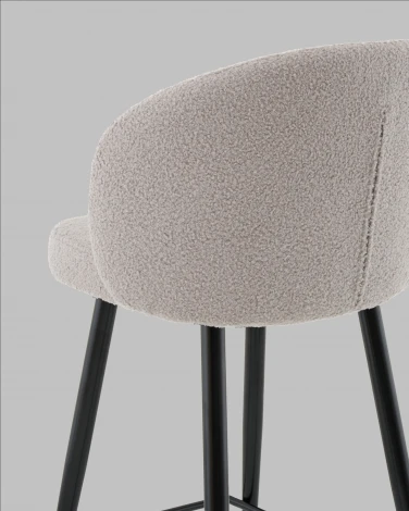 Стул полубарный Ханнингем букле светло-серый Stool Group арт.УТ000041700